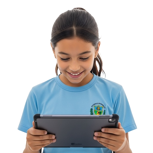 Menina com tablet